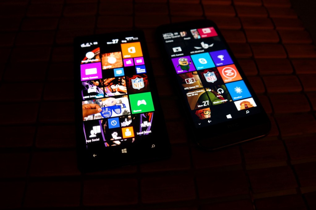 HTC One M8 for Windows Vs Nokia Lumia Icon  Tiles